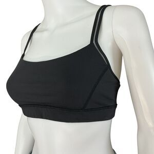 Lululemon Sports Bra Size 8 Black Mesh Inserts Yoga Gym Workout Athletic Wear